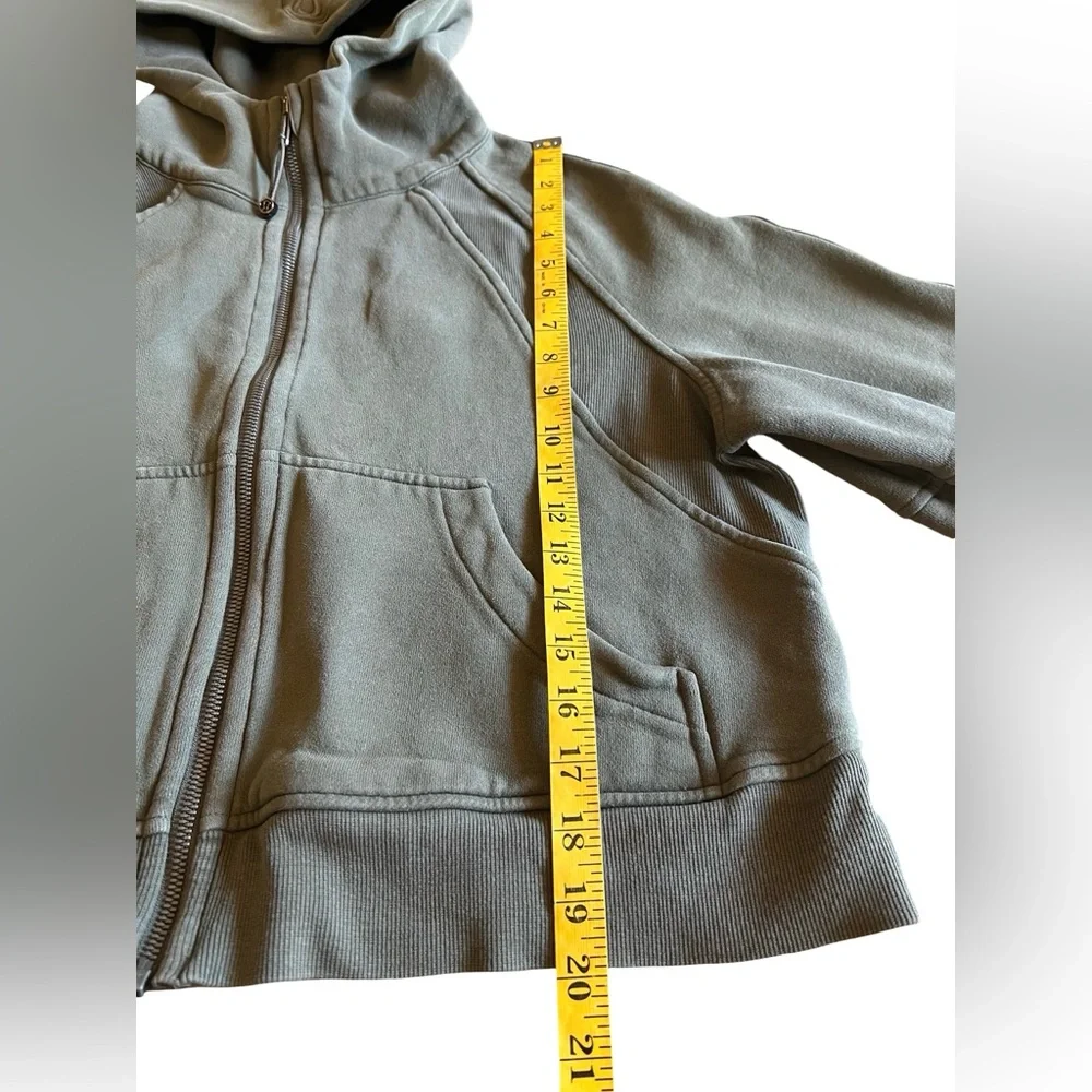 LULULEMON Scuba Oversized Full Zip Hoodie M/L Green Sweatshirt W3EOZS Logo Hood - Picture 9 of 9